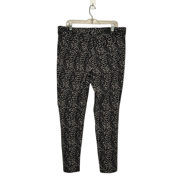 Banana Republic The Sloan fit black cream print straight legs pants size 14 - Picture 11 of 12
